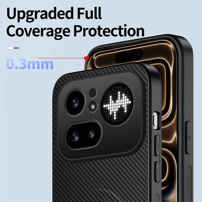 WANLONFENG Kickstand Carbon Fiber Texture Magnetic Phone Case with 2pcs Screen Films, For Nothing Phone 4a Pro, For Nothing Phone 4a