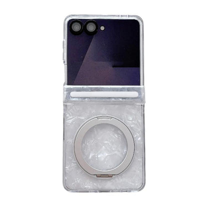 Axial Magnetic Shell Pattern Phone Case with 360 Holder, For Galaxy Z Fold8 Ultra 5G, For Galaxy Z Flip8 5G, For Samsung Galaxy Z Flip7 FE/6, For Samsung Galaxy Z Fold7 5G, For Samsung Galaxy Z Flip7 5G, For Samsung Galaxy Z Fold6                      ...
