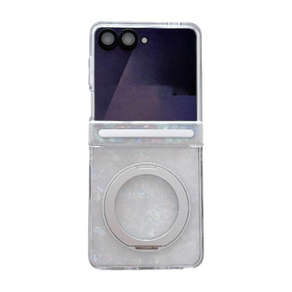 Axial Magnetic Shell Pattern Phone Case with 360 Holder, For Galaxy Z Fold8 Ultra 5G, For Galaxy Z Flip8 5G, For Samsung Galaxy Z Flip7 FE/6, For Samsung Galaxy Z Fold7 5G, For Samsung Galaxy Z Flip7 5G, For Samsung Galaxy Z Fold6                      ...