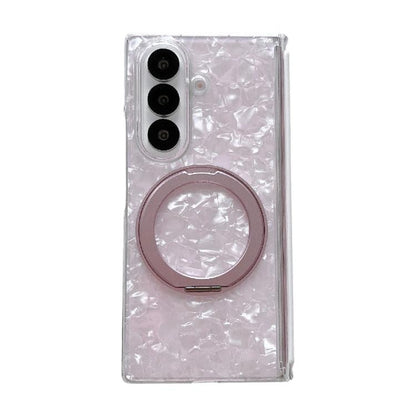 Axial Magnetic Shell Pattern Phone Case with 360 Holder, For Galaxy Z Fold8 Ultra 5G, For Galaxy Z Flip8 5G, For Samsung Galaxy Z Flip7 FE/6, For Samsung Galaxy Z Fold7 5G, For Samsung Galaxy Z Flip7 5G, For Samsung Galaxy Z Fold6                      ...