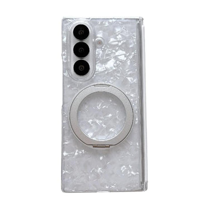 Axial Magnetic Shell Pattern Phone Case with 360 Holder, For Galaxy Z Fold8 Ultra 5G, For Galaxy Z Flip8 5G, For Samsung Galaxy Z Flip7 FE/6, For Samsung Galaxy Z Fold7 5G, For Samsung Galaxy Z Flip7 5G, For Samsung Galaxy Z Fold6                      ...