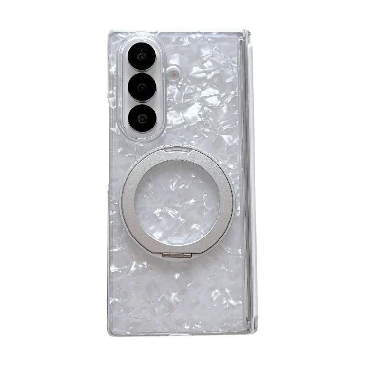 Axial Magnetic Shell Pattern Phone Case with 360 Holder, For Galaxy Z Fold8 Ultra 5G, For Galaxy Z Flip8 5G, For Samsung Galaxy Z Flip7 FE/6, For Samsung Galaxy Z Fold7 5G, For Samsung Galaxy Z Flip7 5G, For Samsung Galaxy Z Fold6                      ...