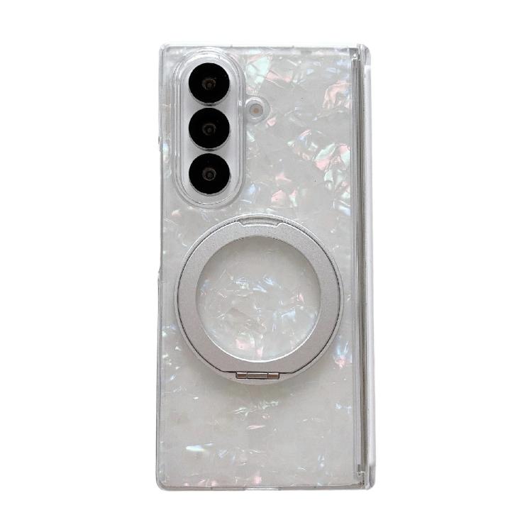 Axial Magnetic Shell Pattern Phone Case with 360 Holder, For Galaxy Z Fold8 Ultra 5G, For Galaxy Z Flip8 5G, For Samsung Galaxy Z Flip7 FE/6, For Samsung Galaxy Z Fold7 5G, For Samsung Galaxy Z Flip7 5G, For Samsung Galaxy Z Fold6                      ...