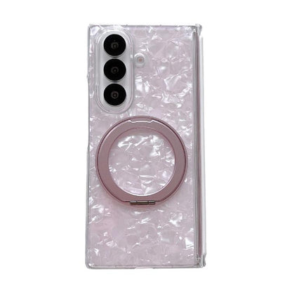 Axial Magnetic Shell Pattern Phone Case with 360 Holder, For Galaxy Z Fold8 Ultra 5G, For Galaxy Z Flip8 5G, For Samsung Galaxy Z Flip7 FE/6, For Samsung Galaxy Z Fold7 5G, For Samsung Galaxy Z Flip7 5G, For Samsung Galaxy Z Fold6                      ...