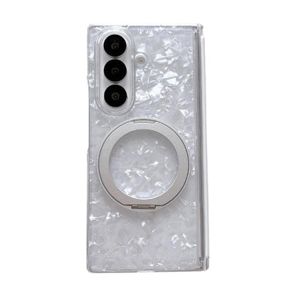 Axial Magnetic Shell Pattern Phone Case with 360 Holder, For Galaxy Z Fold8 Ultra 5G, For Galaxy Z Flip8 5G, For Samsung Galaxy Z Flip7 FE/6, For Samsung Galaxy Z Fold7 5G, For Samsung Galaxy Z Flip7 5G, For Samsung Galaxy Z Fold6                      ...