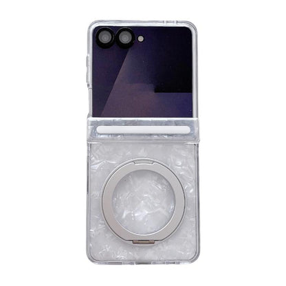 Axial Magnetic Shell Pattern Phone Case with 360 Holder, For Galaxy Z Fold8 Ultra 5G, For Galaxy Z Flip8 5G, For Samsung Galaxy Z Flip7 FE/6, For Samsung Galaxy Z Fold7 5G, For Samsung Galaxy Z Flip7 5G, For Samsung Galaxy Z Fold6                      ...