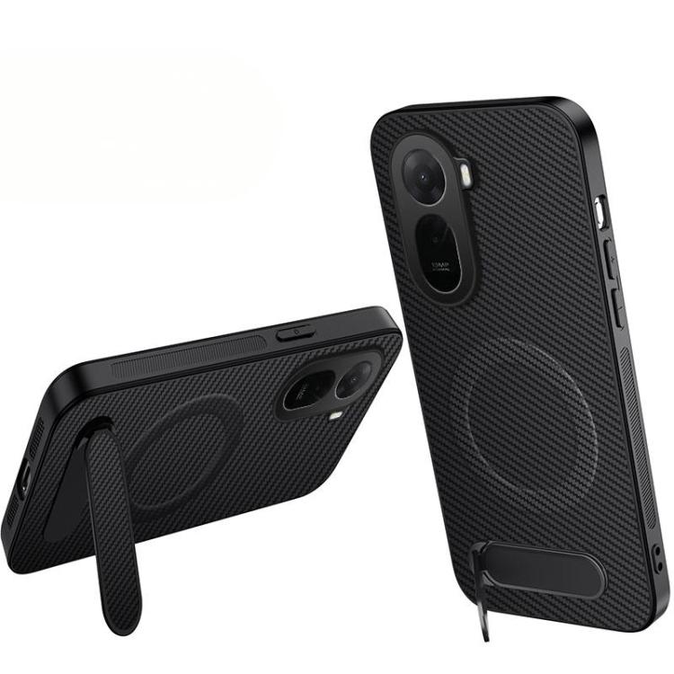 WANLONFENG Kickstand Carbon Fiber Texture Magnetic Phone Case, For Redmi A7 Pro 171mm / Poco C85x 5G, For Redmi 15a 5G, For Redmi Turbo 5 Max / Poco X8 Pro Max 5G, For Redmi Turbo 5 5G / Poco X8 Pro 5G, For Redmi Note 15 Pro+ 5G Global 163.3mm         ...