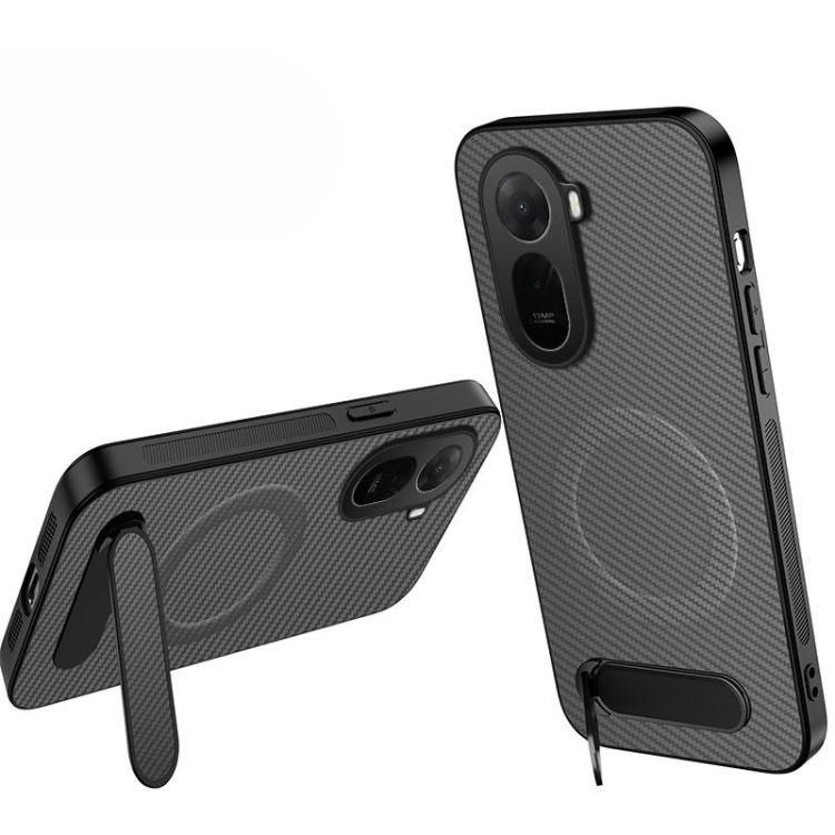 WANLONFENG Kickstand Carbon Fiber Texture Magnetic Phone Case, For Redmi A7 Pro 171mm / Poco C85x 5G, For Redmi 15a 5G, For Redmi Turbo 5 Max / Poco X8 Pro Max 5G, For Redmi Turbo 5 5G / Poco X8 Pro 5G, For Redmi Note 15 Pro+ 5G Global 163.3mm         ...
