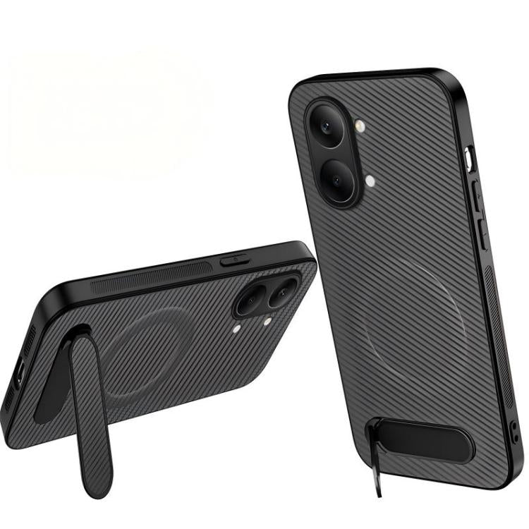 WANLONFENG Kickstand Carbon Fiber Texture Magnetic Phone Case, For Redmi A7 Pro 171mm / Poco C85x 5G, For Redmi 15a 5G, For Redmi Turbo 5 Max / Poco X8 Pro Max 5G, For Redmi Turbo 5 5G / Poco X8 Pro 5G, For Redmi Note 15 Pro+ 5G Global 163.3mm         ...