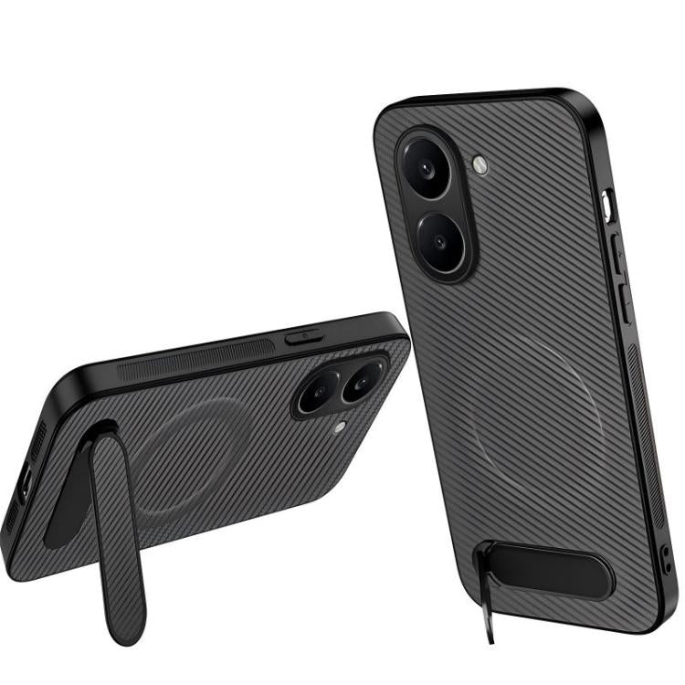 WANLONFENG Kickstand Carbon Fiber Texture Magnetic Phone Case, For Redmi A7 Pro 171mm / Poco C85x 5G, For Redmi 15a 5G, For Redmi Turbo 5 Max / Poco X8 Pro Max 5G, For Redmi Turbo 5 5G / Poco X8 Pro 5G, For Redmi Note 15 Pro+ 5G Global 163.3mm         ...