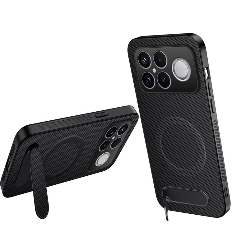 WANLONFENG Kickstand Carbon Fiber Texture Magnetic Phone Case, For Redmi A7 Pro 171mm / Poco C85x 5G, For Redmi 15a 5G, For Redmi Turbo 5 Max / Poco X8 Pro Max 5G, For Redmi Turbo 5 5G / Poco X8 Pro 5G, For Redmi Note 15 Pro+ 5G Global 163.3mm         ...