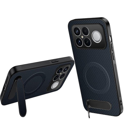 WANLONFENG Kickstand Carbon Fiber Texture Magnetic Phone Case, For Redmi A7 Pro 171mm / Poco C85x 5G, For Redmi 15a 5G, For Redmi Turbo 5 Max / Poco X8 Pro Max 5G, For Redmi Turbo 5 5G / Poco X8 Pro 5G, For Redmi Note 15 Pro+ 5G Global 163.3mm         ...