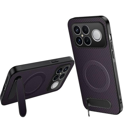 WANLONFENG Kickstand Carbon Fiber Texture Magnetic Phone Case, For Redmi A7 Pro 171mm / Poco C85x 5G, For Redmi 15a 5G, For Redmi Turbo 5 Max / Poco X8 Pro Max 5G, For Redmi Turbo 5 5G / Poco X8 Pro 5G, For Redmi Note 15 Pro+ 5G Global 163.3mm         ...