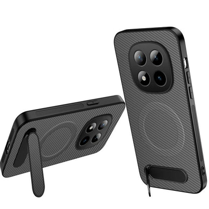 WANLONFENG Kickstand Carbon Fiber Texture Magnetic Phone Case, For Redmi A7 Pro 171mm / Poco C85x 5G, For Redmi 15a 5G, For Redmi Turbo 5 Max / Poco X8 Pro Max 5G, For Redmi Turbo 5 5G / Poco X8 Pro 5G, For Redmi Note 15 Pro+ 5G Global 163.3mm         ...
