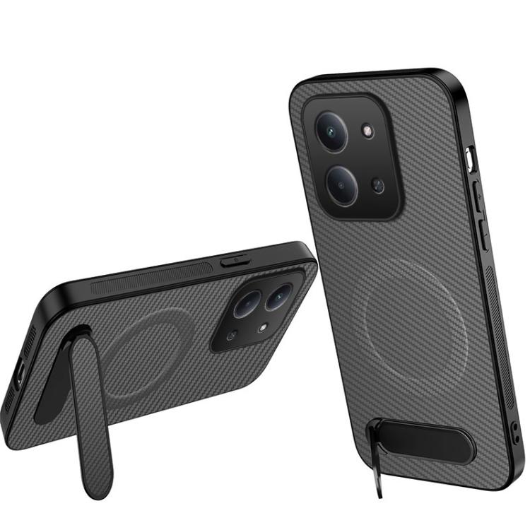 WANLONFENG Kickstand Carbon Fiber Texture Magnetic Phone Case, For Redmi A7 Pro 171mm / Poco C85x 5G, For Redmi 15a 5G, For Redmi Turbo 5 Max / Poco X8 Pro Max 5G, For Redmi Turbo 5 5G / Poco X8 Pro 5G, For Redmi Note 15 Pro+ 5G Global 163.3mm         ...
