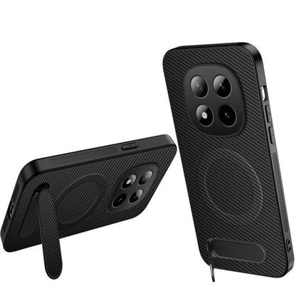 WANLONFENG Kickstand Carbon Fiber Texture Magnetic Phone Case, For Redmi A7 Pro 171mm / Poco C85x 5G, For Redmi 15a 5G, For Redmi Turbo 5 Max / Poco X8 Pro Max 5G, For Redmi Turbo 5 5G / Poco X8 Pro 5G, For Redmi Note 15 Pro+ 5G Global 163.3mm         ...