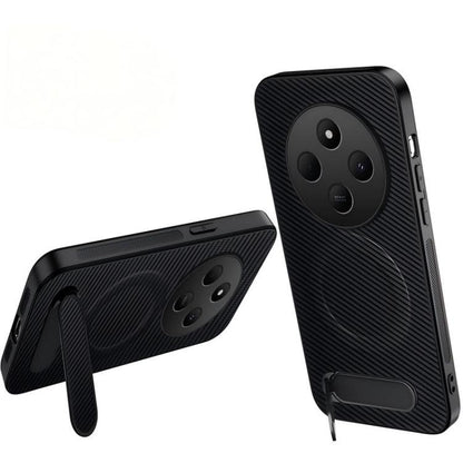 WANLONFENG Kickstand Carbon Fiber Texture Magnetic Phone Case, For Redmi A7 Pro 171mm / Poco C85x 5G, For Redmi 15a 5G, For Redmi Turbo 5 Max / Poco X8 Pro Max 5G, For Redmi Turbo 5 5G / Poco X8 Pro 5G, For Redmi Note 15 Pro+ 5G Global 163.3mm         ...