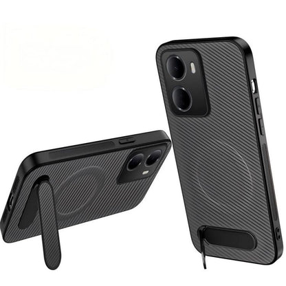WANLONFENG Kickstand Carbon Fiber Texture Magnetic Phone Case, For Redmi A7 Pro 171mm / Poco C85x 5G, For Redmi 15a 5G, For Redmi Turbo 5 Max / Poco X8 Pro Max 5G, For Redmi Turbo 5 5G / Poco X8 Pro 5G, For Redmi Note 15 Pro+ 5G Global 163.3mm         ...