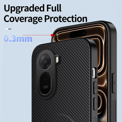 WANLONFENG Kickstand Carbon Fiber Texture Magnetic Phone Case with 2pcs Screen Films, For Redmi A7 Pro 171mm / Poco C85x 5G, For Redmi 15a 5G, For Redmi Turbo 5 Max / Poco X8 Pro Max 5G, For Redmi Turbo 5 5G / Poco X8 Pro 5G                            ...