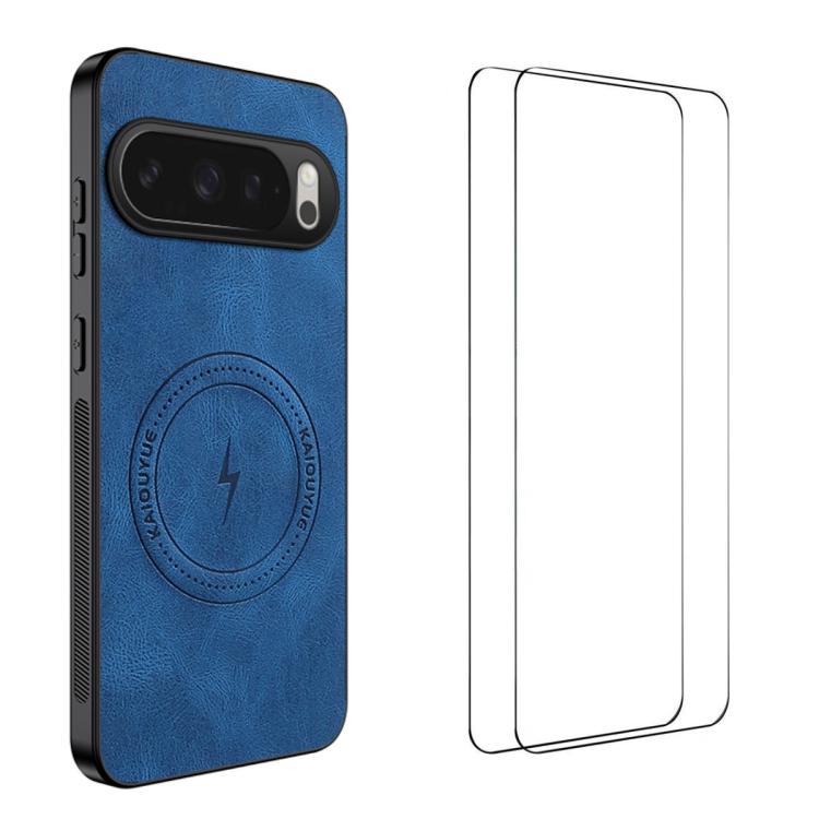 WANLONFENG Nappa Texture Magnetic Phone Case with 2pcs Screen Films, For Google Pixel 11 Pro XL, For Google Pixel 11, For Google Pixel 11 Pro, For Google Pixel 10 Pro XL, For Google Pixel 10 Pro, For Google Pixel 10, For Google Pixel 9a                ...