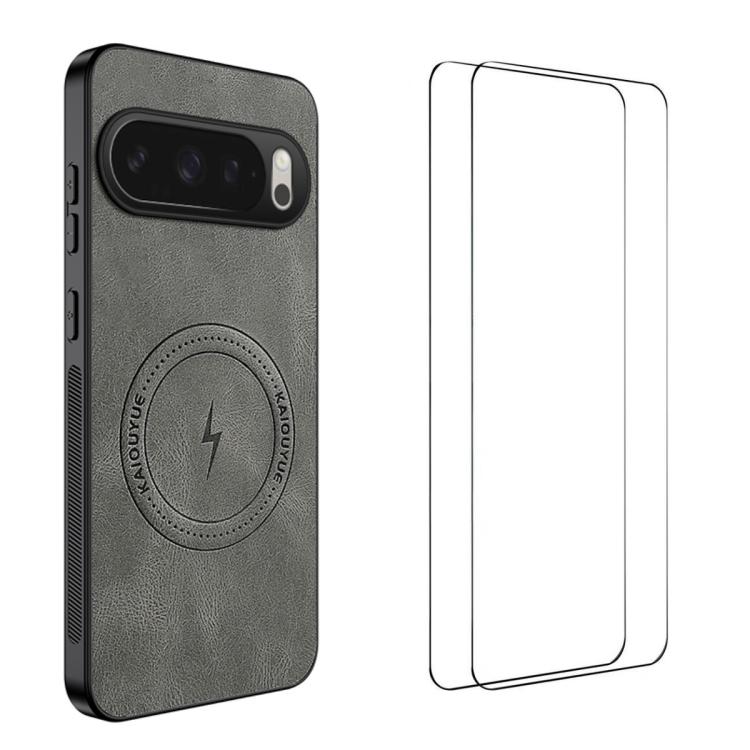 WANLONFENG Nappa Texture Magnetic Phone Case with 2pcs Screen Films, For Google Pixel 11 Pro XL, For Google Pixel 11, For Google Pixel 11 Pro, For Google Pixel 10 Pro XL, For Google Pixel 10 Pro, For Google Pixel 10, For Google Pixel 9a                ...