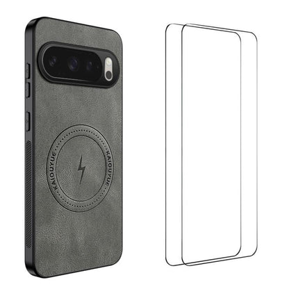 WANLONFENG Nappa Texture Magnetic Phone Case with 2pcs Screen Films, For Google Pixel 11 Pro XL, For Google Pixel 11, For Google Pixel 11 Pro, For Google Pixel 10 Pro XL, For Google Pixel 10 Pro, For Google Pixel 10, For Google Pixel 9a                ...