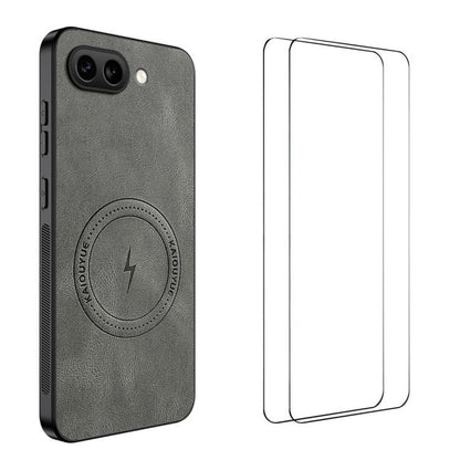 WANLONFENG Nappa Texture Magnetic Phone Case with 2pcs Screen Films, For Google Pixel 11 Pro XL, For Google Pixel 11, For Google Pixel 11 Pro, For Google Pixel 10 Pro XL, For Google Pixel 10 Pro, For Google Pixel 10, For Google Pixel 9a                ...