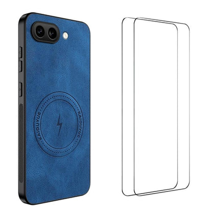 WANLONFENG Nappa Texture Magnetic Phone Case with 2pcs Screen Films, For Google Pixel 11 Pro XL, For Google Pixel 11, For Google Pixel 11 Pro, For Google Pixel 10 Pro XL, For Google Pixel 10 Pro, For Google Pixel 10, For Google Pixel 9a                ...