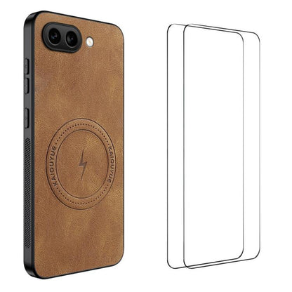 WANLONFENG Nappa Texture Magnetic Phone Case with 2pcs Screen Films, For Google Pixel 11 Pro XL, For Google Pixel 11, For Google Pixel 11 Pro, For Google Pixel 10 Pro XL, For Google Pixel 10 Pro, For Google Pixel 10, For Google Pixel 9a                ...