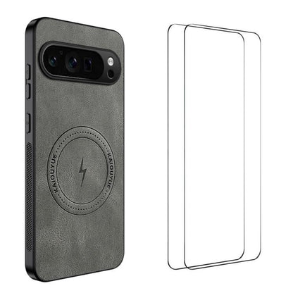 WANLONFENG Nappa Texture Magnetic Phone Case with 2pcs Screen Films, For Google Pixel 11 Pro XL, For Google Pixel 11, For Google Pixel 11 Pro, For Google Pixel 10 Pro XL, For Google Pixel 10 Pro, For Google Pixel 10, For Google Pixel 9a                ...