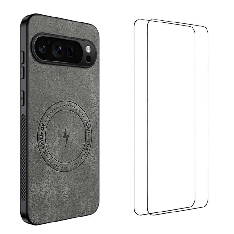 WANLONFENG Nappa Texture Magnetic Phone Case with 2pcs Screen Films, For Google Pixel 11 Pro XL, For Google Pixel 11, For Google Pixel 11 Pro, For Google Pixel 10 Pro XL, For Google Pixel 10 Pro, For Google Pixel 10, For Google Pixel 9a                ...