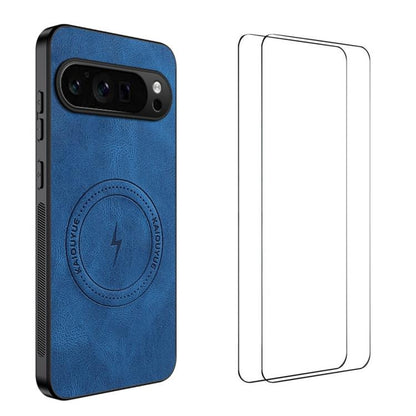 WANLONFENG Nappa Texture Magnetic Phone Case with 2pcs Screen Films, For Google Pixel 11 Pro XL, For Google Pixel 11, For Google Pixel 11 Pro, For Google Pixel 10 Pro XL, For Google Pixel 10 Pro, For Google Pixel 10, For Google Pixel 9a                ...