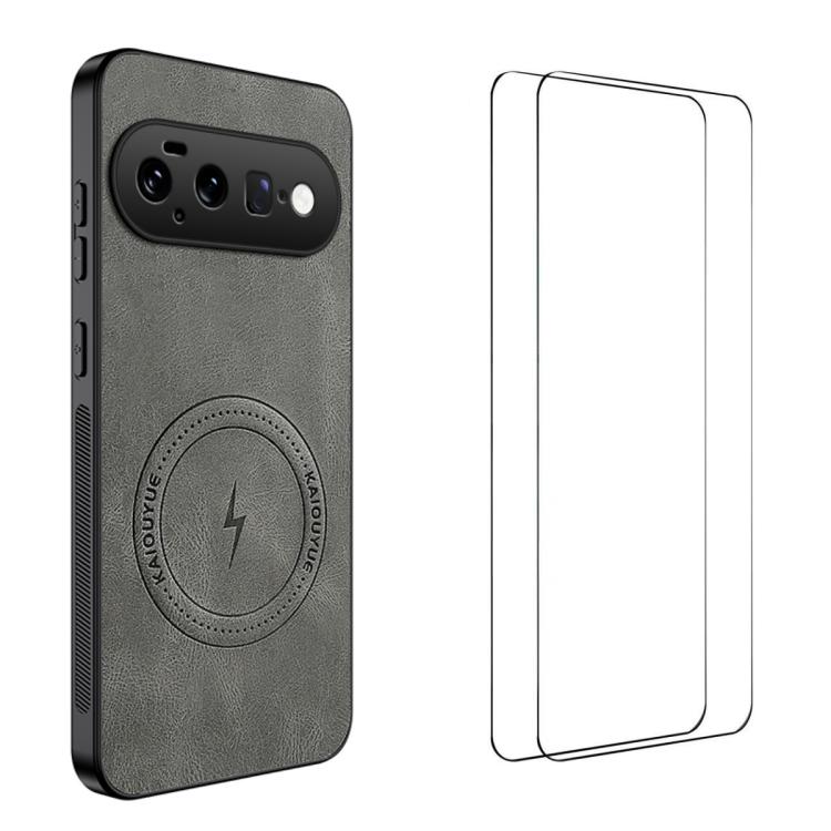 WANLONFENG Nappa Texture Magnetic Phone Case with 2pcs Screen Films, For Google Pixel 11 Pro XL, For Google Pixel 11, For Google Pixel 11 Pro, For Google Pixel 10 Pro XL, For Google Pixel 10 Pro, For Google Pixel 10, For Google Pixel 9a                ...