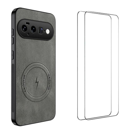 WANLONFENG Nappa Texture Magnetic Phone Case with 2pcs Screen Films, For Google Pixel 11 Pro XL, For Google Pixel 11, For Google Pixel 11 Pro, For Google Pixel 10 Pro XL, For Google Pixel 10 Pro, For Google Pixel 10, For Google Pixel 9a                ...