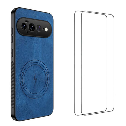 WANLONFENG Nappa Texture Magnetic Phone Case with 2pcs Screen Films, For Google Pixel 11 Pro XL, For Google Pixel 11, For Google Pixel 11 Pro, For Google Pixel 10 Pro XL, For Google Pixel 10 Pro, For Google Pixel 10, For Google Pixel 9a                ...