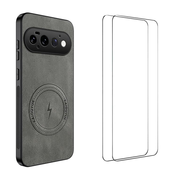 WANLONFENG Nappa Texture Magnetic Phone Case with 2pcs Screen Films, For Google Pixel 11 Pro XL, For Google Pixel 11, For Google Pixel 11 Pro, For Google Pixel 10 Pro XL, For Google Pixel 10 Pro, For Google Pixel 10, For Google Pixel 9a                ...