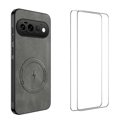 WANLONFENG Nappa Texture Magnetic Phone Case with 2pcs Screen Films, For Google Pixel 11 Pro XL, For Google Pixel 11, For Google Pixel 11 Pro, For Google Pixel 10 Pro XL, For Google Pixel 10 Pro, For Google Pixel 10, For Google Pixel 9a                ...