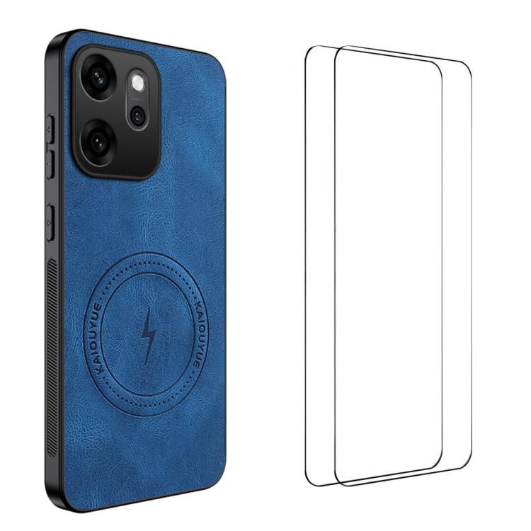 WANLONFENG Nappa Texture Magnetic Phone Case with 2pcs Screen Films, For OPPO Find X9 Ultra, For OPPO Reno15 Pro Max 5G Global, For OPPO Reno15 Pro 5G Global, For OPPO Reno15 5G Global, For OPPO Find X9 5G, For OPPO Find X9 Pro 5G