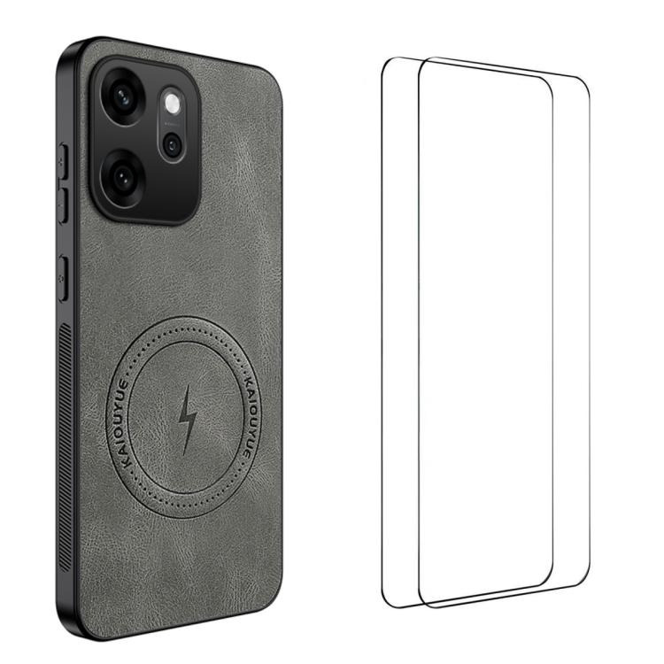 WANLONFENG Nappa Texture Magnetic Phone Case with 2pcs Screen Films, For OPPO Find X9 Ultra, For OPPO Reno15 Pro Max 5G Global, For OPPO Reno15 Pro 5G Global, For OPPO Reno15 5G Global, For OPPO Find X9 5G, For OPPO Find X9 Pro 5G
