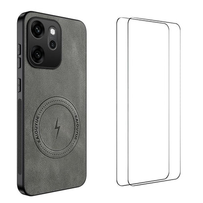 WANLONFENG Nappa Texture Magnetic Phone Case with 2pcs Screen Films, For OPPO Find X9 Ultra, For OPPO Reno15 Pro Max 5G Global, For OPPO Reno15 Pro 5G Global, For OPPO Reno15 5G Global, For OPPO Find X9 5G, For OPPO Find X9 Pro 5G