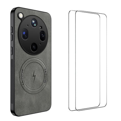 WANLONFENG Nappa Texture Magnetic Phone Case with 2pcs Screen Films, For OPPO Find X9 Ultra, For OPPO Reno15 Pro Max 5G Global, For OPPO Reno15 Pro 5G Global, For OPPO Reno15 5G Global, For OPPO Find X9 5G, For OPPO Find X9 Pro 5G