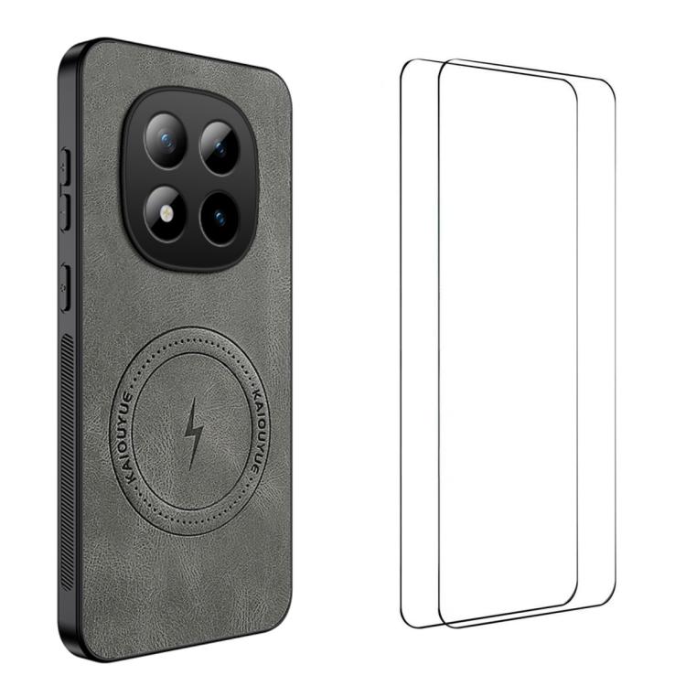 WANLONFENG Nappa Texture Magnetic Phone Case with 2pcs Screen Films, For Redmi A7 Pro 171mm / Poco C85x 5G, For Redmi Turbo 5 Max / Poco X8 Pro Max, For Redmi Turbo 5 5G / Poco X8 Pro 5G, For Redmi Note 15 Pro+ 5G Global 163.3mm                        ...
