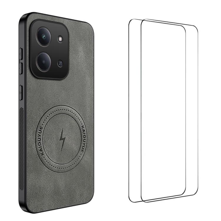 WANLONFENG Nappa Texture Magnetic Phone Case with 2pcs Screen Films, For Redmi A7 Pro 171mm / Poco C85x 5G, For Redmi Turbo 5 Max / Poco X8 Pro Max, For Redmi Turbo 5 5G / Poco X8 Pro 5G, For Redmi Note 15 Pro+ 5G Global 163.3mm                        ...