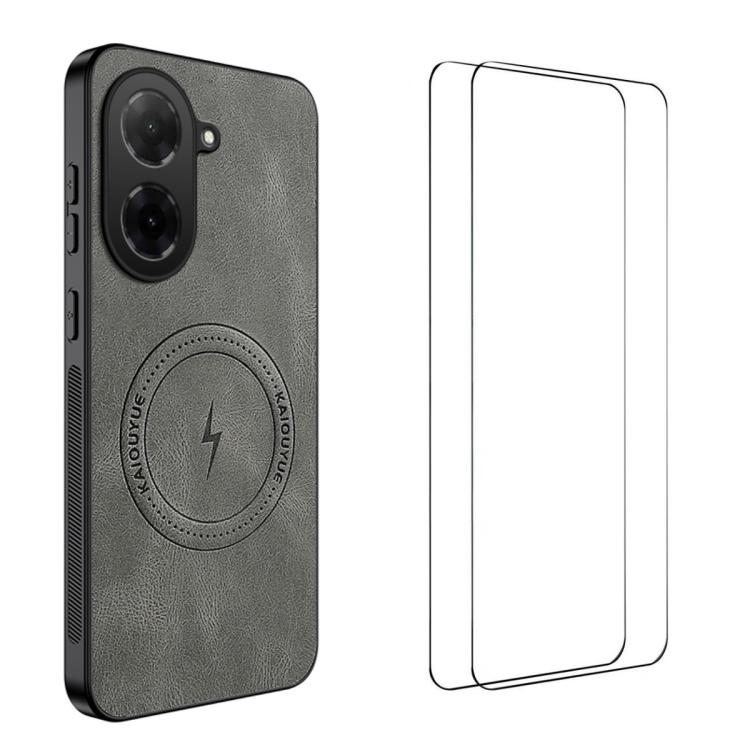 WANLONFENG Nappa Texture Magnetic Phone Case with 2pcs Screen Films, For Redmi A7 Pro 171mm / Poco C85x 5G, For Redmi Turbo 5 Max / Poco X8 Pro Max, For Redmi Turbo 5 5G / Poco X8 Pro 5G, For Redmi Note 15 Pro+ 5G Global 163.3mm                        ...