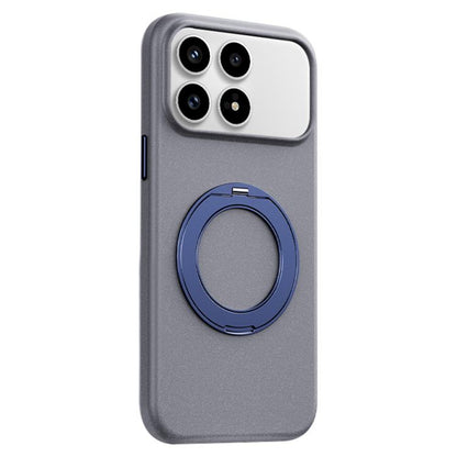 Boundless Series Rock Sand Magnetic Phone Case with 360 Degree Rotating Alloy Stand, For Redmi K90, For Redmi K90 Pro Max