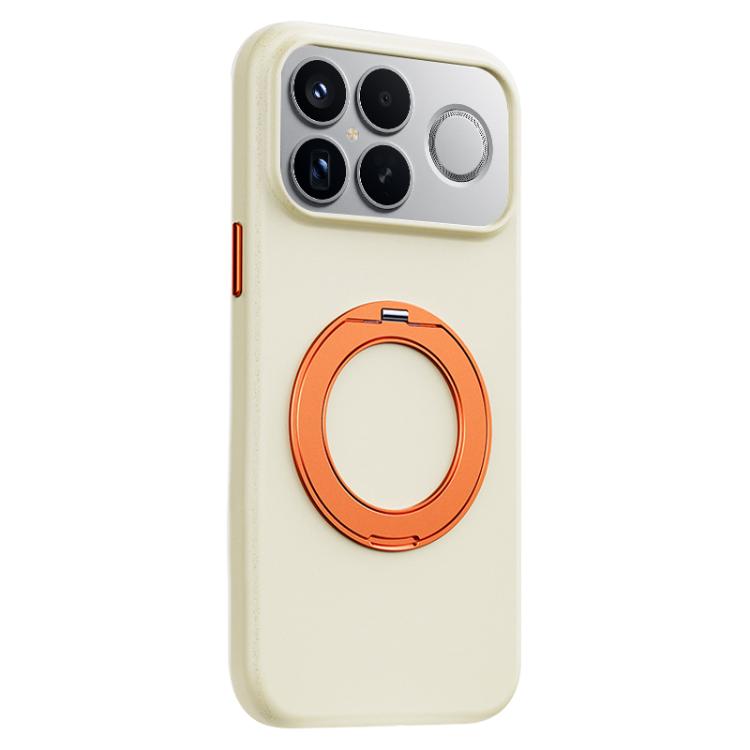 Boundless Series Rock Sand Magnetic Phone Case with 360 Degree Rotating Alloy Stand, For Redmi K90, For Redmi K90 Pro Max