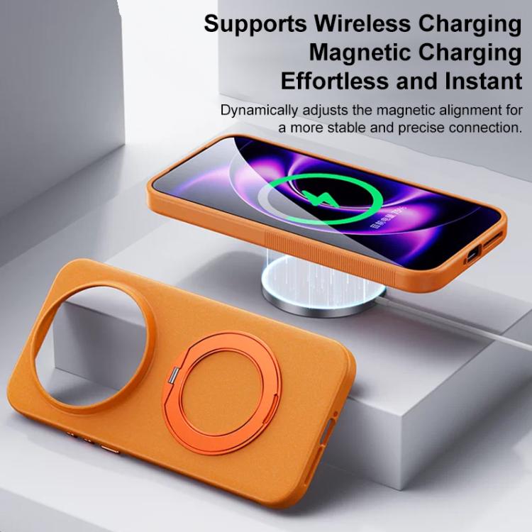 Boundless Series Rock Sand Magnetic Phone Case with 360 Degree Rotating Alloy Stand, For Redmi K90, For Redmi K90 Pro Max