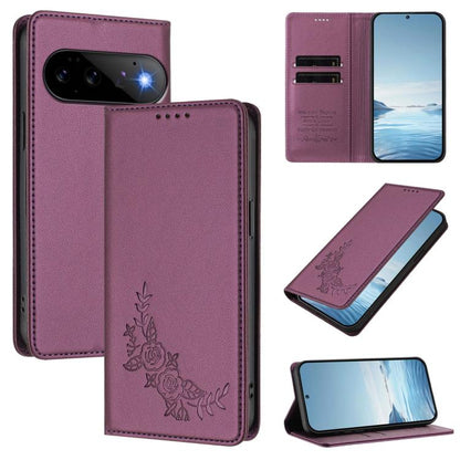 Peony Embossed Magnetic RFID Vegan Leather Phone Case, For Google Pixel 11 Pro XL, For Google Pixel 11 Pro / 11, For Google Pixel 10a, For Google Pixel 10 Pro XL / 9 Pro XL, For Google Pixel 10 / 10 Pro / 9 / 9 Pro, For Google Pixel 9a                 ...