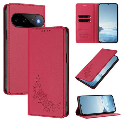 Peony Embossed Magnetic RFID Vegan Leather Phone Case, For Google Pixel 11 Pro XL, For Google Pixel 11 Pro / 11, For Google Pixel 10a, For Google Pixel 10 Pro XL / 9 Pro XL, For Google Pixel 10 / 10 Pro / 9 / 9 Pro, For Google Pixel 9a                 ...