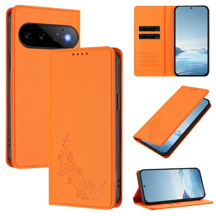 Peony Embossed Magnetic RFID Vegan Leather Phone Case, For Google Pixel 11 Pro XL, For Google Pixel 11 Pro / 11, For Google Pixel 10a, For Google Pixel 10 Pro XL / 9 Pro XL, For Google Pixel 10 / 10 Pro / 9 / 9 Pro, For Google Pixel 9a                 ...